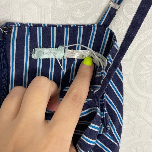Urban Outfitters Kimchi Blue Mini Dress Stripes Blue Babydoll Square Neck Strap - Picture 10 of 12